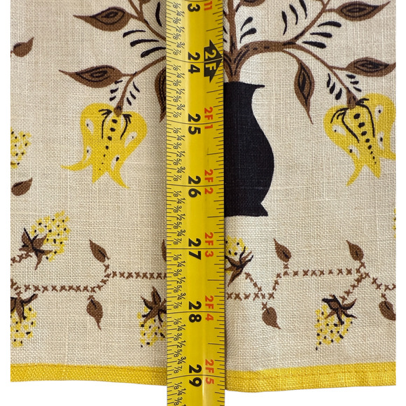 Vintage Peg Thomas Tea Towel Linen Bless This House Kitchen Dish MCM Yellow NOS - Picture 14 of 14